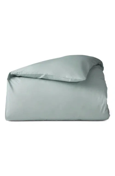 Coyuchi Refined Organic Cotton Percale Duvet Cover In Green