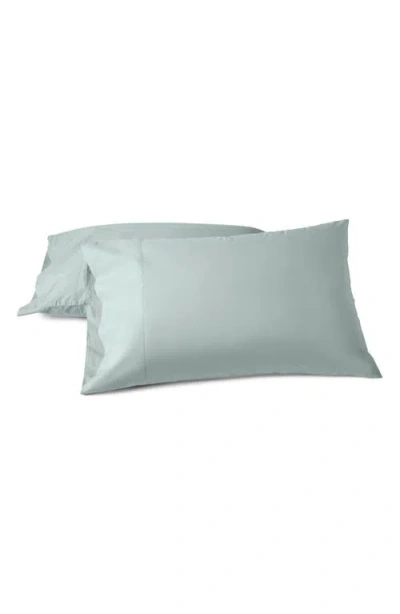 Coyuchi Refined Organic Cotton Percale Set Of 2 Pillowcases In Green