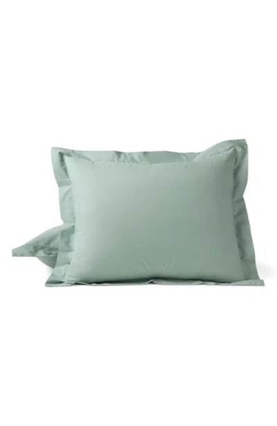 Coyuchi Refined Organic Cotton Percale Sham In Green