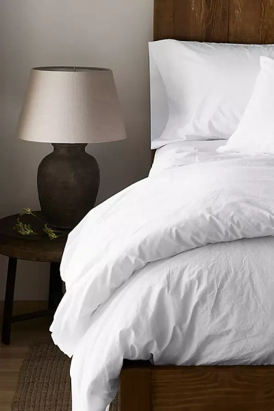 Coyuchi Refined Organic Percale Duvet Cover In White