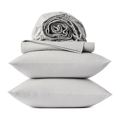Coyuchi Refined Percale Sheet Set, Queen In Gray