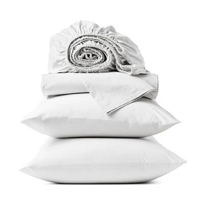 Coyuchi Refined Percale Sheet Set, Queen In White