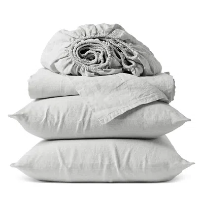 Coyuchi Relaxed 4 Piece Linen Sheet Set, King In Gray