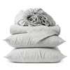Coyuchi Relaxed 4 Piece Linen Sheet Set, Queen In Gray