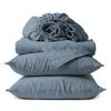 Coyuchi Relaxed 4 Piece Linen Sheet Set, Queen In Harbor