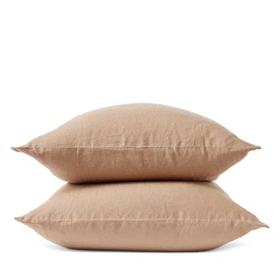 Coyuchi Relaxed Linen Standard Pillowcases, Set Of 2 In Brown