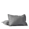 Coyuchi Relaxed Linen Standard Sham In Black