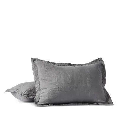 Coyuchi Relaxed Linen Standard Sham In Slate