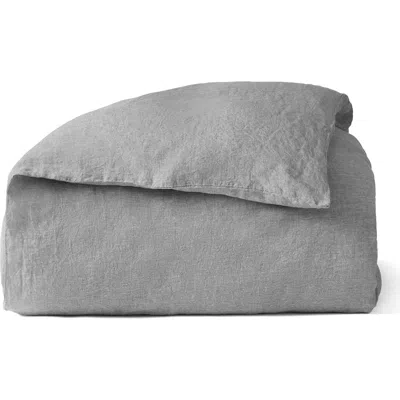 Coyuchi Relaxed Organic Linen Duvet Cover In Gray