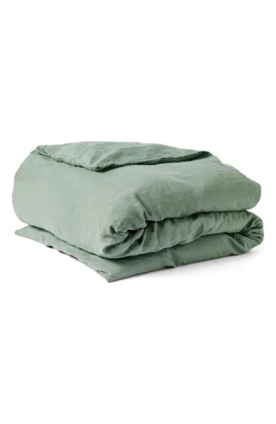 Coyuchi Relaxed Organic Linen Duvet Cover In Juniper