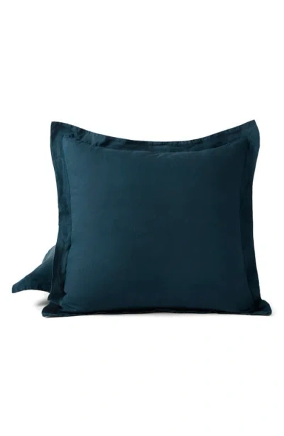 Coyuchi Relaxed Organic Linen Euro Sham In Blue