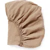 Coyuchi Organic Relaxed Linen Fitted Sheet In Doe