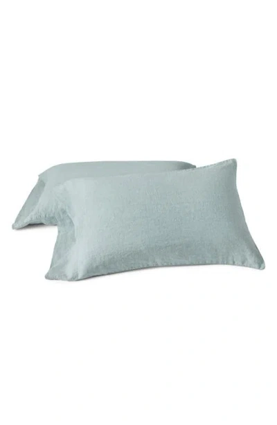 Coyuchi Relaxed Organic Linen Pillowcase In Blue