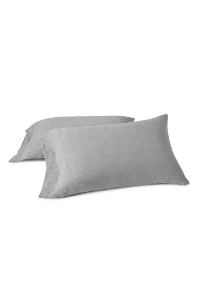 Coyuchi Relaxed Organic Linen Pillowcase In Gray