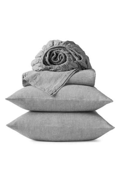 Coyuchi Relaxed Organic Linen Sheet Set In Gray