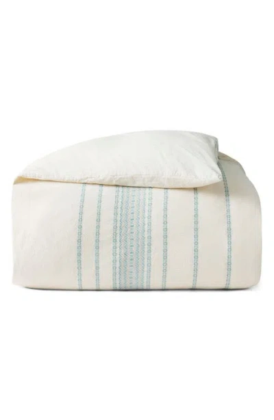 Coyuchi Rippled Stripe Organic Cotton Duvet Cover In Neutral
