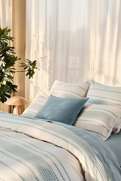 Coyuchi Rippled Stripe Organic Duvet Cover
