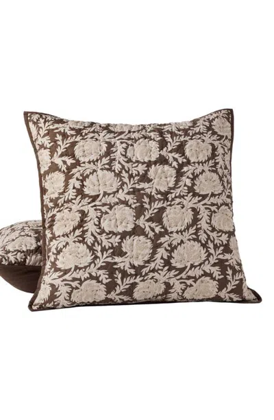 Coyuchi Robles Hand-stitched Organic Cotton Sham In Brown