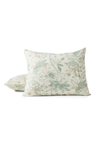 Coyuchi Sea Bloom Linen & Organic Cotton Pillow Sham In Green