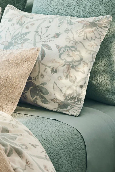 Coyuchi Sea Bloom Print Euro Sham In Green