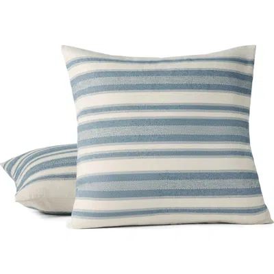 Coyuchi Serrano Organic Cotton Throw Pillow Cover In Blue