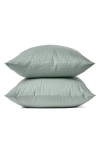 Coyuchi Set Of 2 Organic Crinkled Percale Pillowcases In Sage