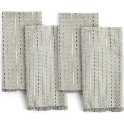 Coyuchi Set Of 4 Stripe Organic Cotton Napkins In Neutrals
