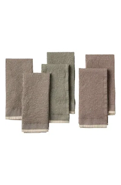 Coyuchi Set Of 6 Cotton Waffle Kitchen Towels In Harvest