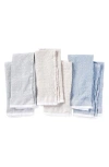 Coyuchi Set Of 6 Organic Cotton Waffle Knit Kitchen Towels In Tidepool