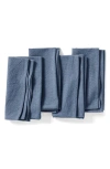 Coyuchi Sonoma Set Of 4 Textured Organic Cotton Napkins In Blue Jay