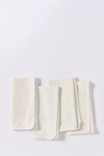 Coyuchi Sonoma Textured Organic Napkin Set Of 4 In White