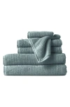 Coyuchi Temescal Organic Ribbed 6pc Towel Set In Green