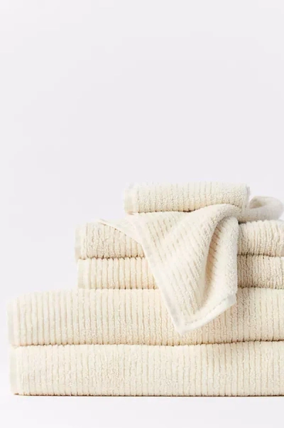 Coyuchi Temescal Organic Ribbed 6pc Towel Set In White