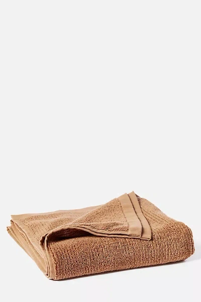 Coyuchi Temescal Organic Ribbed Bath Sheet In Brown