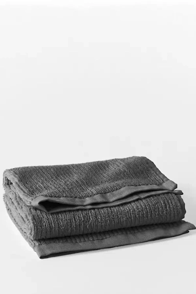 Coyuchi Temescal Organic Ribbed Hand Towel In Grey