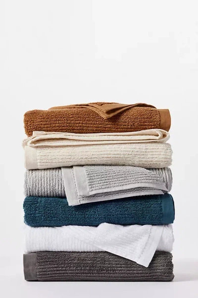Coyuchi Temescal Organic Ribbed Hand Towel In Grey