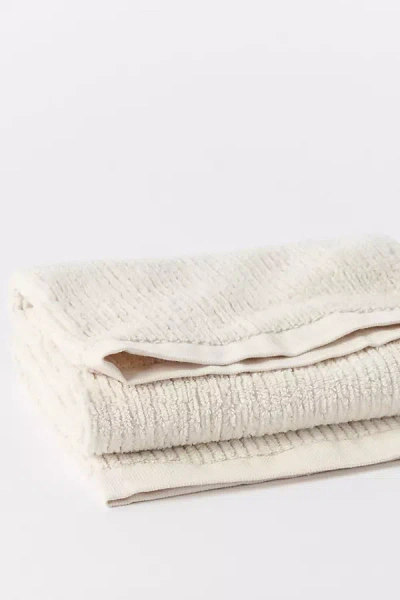 Coyuchi Temescal Organic Ribbed Hand Towel In White