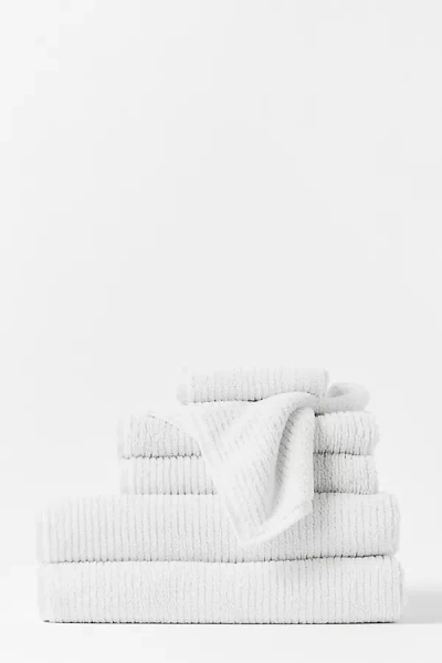 Coyuchi Temescal Organic Ribbed Towel Set In White