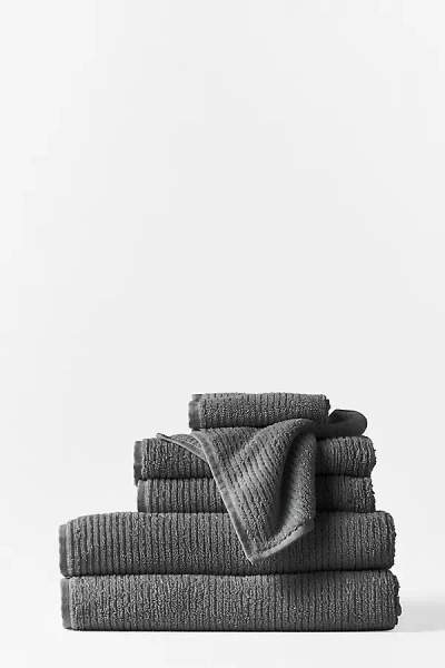 Coyuchi Temescal Organic Ribbed Towel Set In Gray