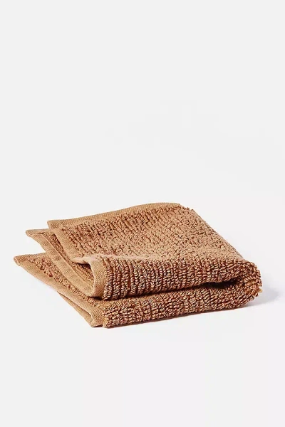 Coyuchi Temescal Organic Ribbed Wash Cloth In Black