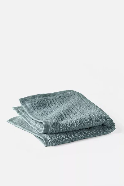 Coyuchi Temescal Organic Ribbed Wash Cloth In Blue