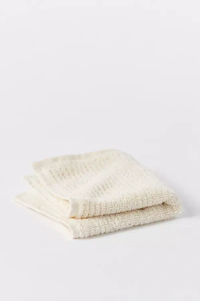 Coyuchi Temescal Organic Ribbed Wash Cloth In White