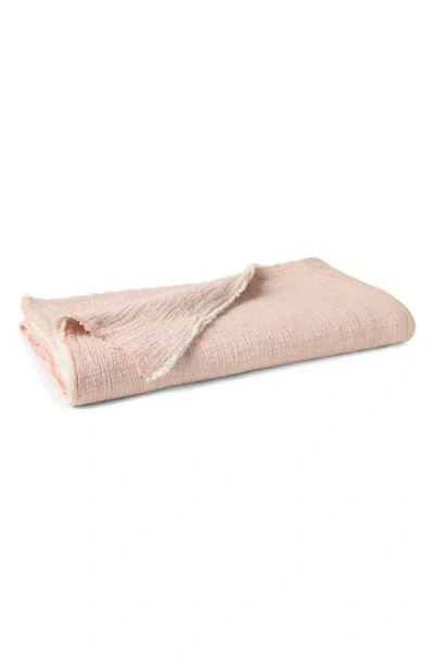 Coyuchi Topanga Organic Cotton Matelassé Bed Blanket In Pink