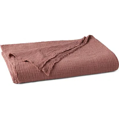 Coyuchi Topanga Organic Cotton Matelassé Blanket In Brown