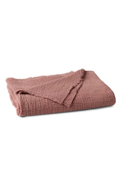 Coyuchi Topanga Organic Cotton Matelassé Throw In Brown