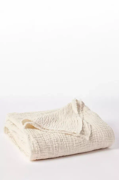Coyuchi Topanga Organic Matelasse Throw In White