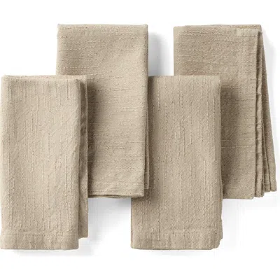 Coyuchi Toro Canyon Set Of 4 Textured Organic Cotton Napkins In Brown