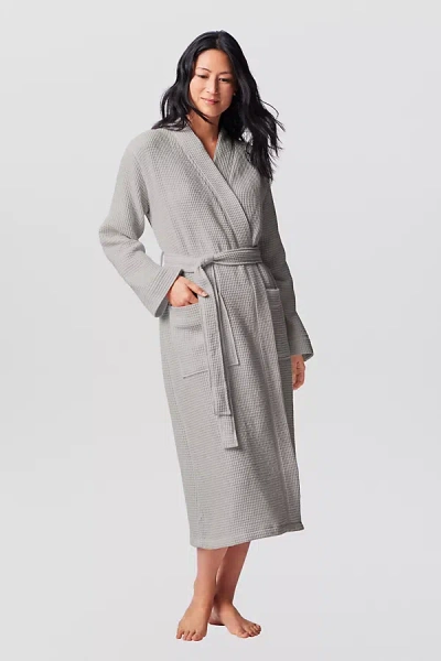 Coyuchi Unisex Organic Waffle Robe In Grey