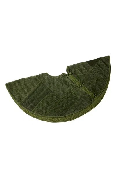 Coyuchi Velvet Ridge Organic Cotton Christmas Tree Skirt In Green