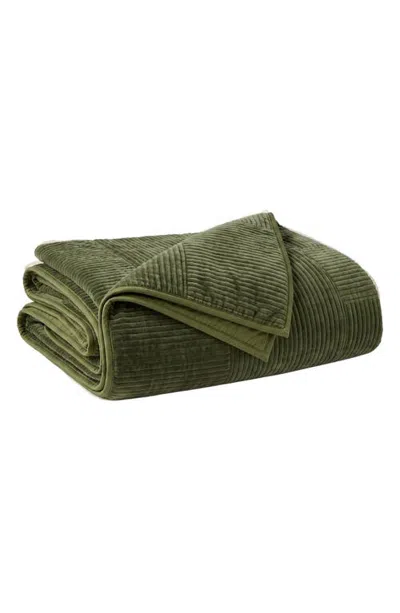 Coyuchi Velvet Ridge Organic Cotton Quilt In Green